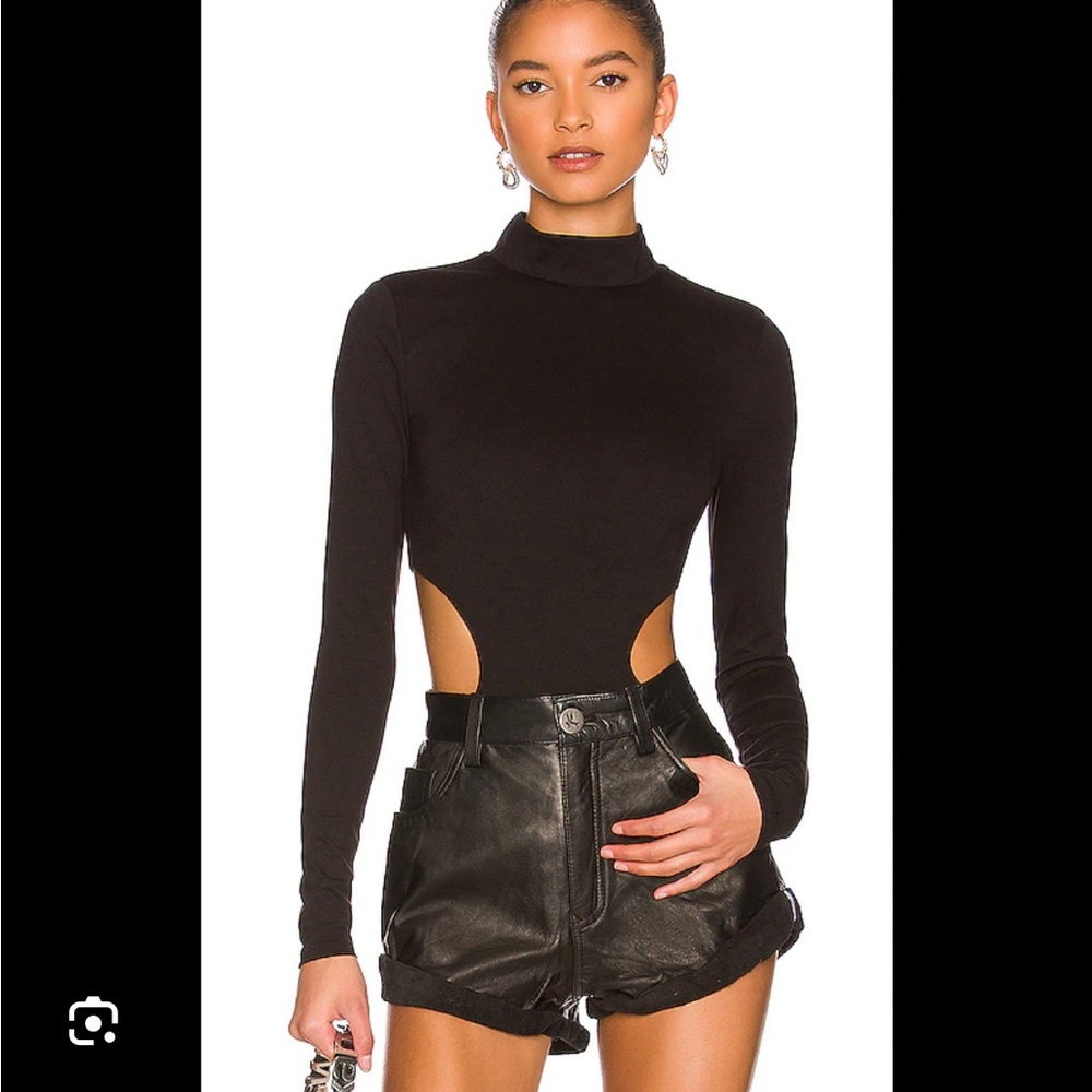 h:ours Cutout Black Bodysuit